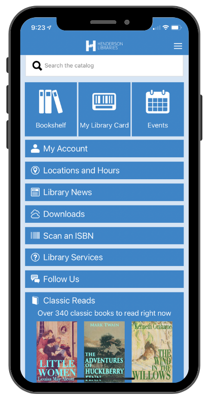 Henderson Libraries mobile app