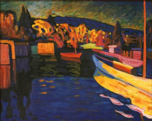 Autumn Landscapes with Boats by Wassily Kandinsky